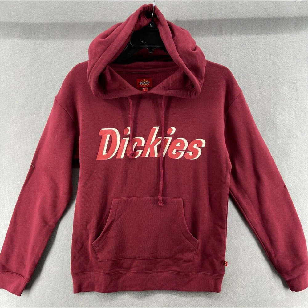 NWT Dickies Sweatshirt Juniors Size Small Pink Pull Over Hooded Spell Out Warm